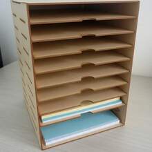Exhibidor Organizador De Hojas Carta Mdf 10 Compartimentos - Natural - Ver 7