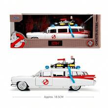 Simba Jada Toys Hollywood Rides Ghostbusters ECTO‑1 1:24 Scale Die‑Cast Vehicle, White Collectible Display Toy For Movie Fans & Hobby Collectors - Multicolor - View 1