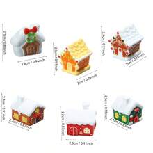 6 buah/Set, Dekorasi Model Rumah Natal Lanskap Mikro, Aksesori Resin Rumah Salju Mini, Cocok untuk Tanaman Pot di Meja, Botol, Dekorasi Rumah, Dekorasi Pesta, Sebagai Hadiah - MultiWarna - View 5