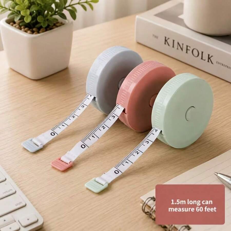 Household Sewing Ruler, Portable Soft Plastic Measuring Tape, Measurement Tool For Students, DIY Sewing, Cutting, Home Decor, Art Painting, Toolbox, Back To School, Creative Learning Supplies - Multicolor - View 1