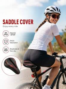 3D Thickened Bicycle Seat Cover Hollow Breathable Cushion Cover For Cycling Enthusiasts Compatible With Replacement Bicycle Saddle Cover For Fixed-Gear Exercise, Mountain And Road Bike Seats Perfect For Gym Spin Bicycle And Highway Rides - Multicolor - View 3