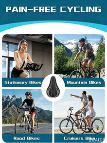 3D Thickened Bicycle Seat Cover Hollow Breathable Cushion Cover For Cycling Enthusiasts Compatible With Replacement Bicycle Saddle Cover For Fixed-Gear Exercise, Mountain And Road Bike Seats Perfect For Gym Spin Bicycle And Highway Rides - Multicolor - View 9