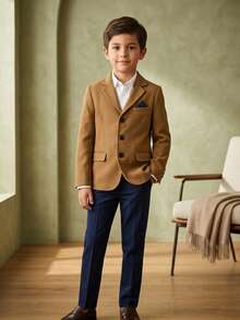 Young Boys Overcoats - Coffee Brown - View 4