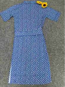 Women's Short Sleeve Loose Hem Split Shirt Dress, Non-Stretch Polyester Fabric, Oversized Dropped Shoulder Sleeve, Casual Elegant Elegant Fashion Suitable For Spring/Summer Daily Office Vacation Travel - Blue - View 8