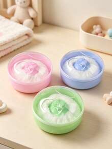 Baby Powder Puff Box With Portable Lid Storage Design, Paired With Soft Powder Puff, Smooth Application, Gentle Care For Delicate Skin, Multiple Colors Available, Suitable For Home And Travel, Providing A Thoughtful Daily Care Experience For Your Baby - Multicolor - View 5