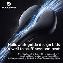 ROCKBROS 1pc Sports Comfortable Seat Cushion: Shock-Absorbing And Anti-Impact, With Hollow Air Channel For Heat Dissipation, Making Cycling More Comfortable - Black - View 4