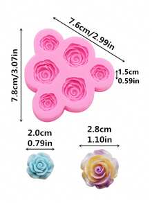 1pc Silicone Rose Flower Mold, Suitable For Polymer Clay Bouquet Casting, DIY Earring Pendant Making, Flower Resin Jewelry Accessories Clay Handmade Craft Mold - Rose - View 8