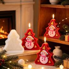 Geometry Xmas Tree Candle Silicone Mold With Santa Claus Reindeer Snowman Design DIY Scented Candle Making Mold For Christmas Holiday Home Decor Gift Crafts - Christmas Mold - View 10