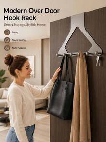 2pcs Upgraded Triangle Door Hooks, Over-The-Door Coat Rack, No-Drill Storage Shelf, Hanging Clothes Rack, Made Of Thickened ABS Plastic Material, 3 Colors Available, Suitable For Hanging Clothes, Bags, Keys, Hats, Bedroom, Bathroom, Kitchen And Closet, Wardrobe Storage Rack, Decorative Storage, Decorative Hanging, Home Decor, Dorm Storage, Storage, Halloween, Christmas, Housewarming Gift - Multiple Styles - View 6