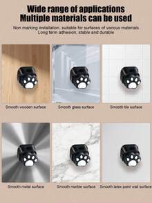 Cute Cat Paw Magnetic Cable Holder, Slot‑Type Self‑Adhesive Cable Clips, Desktop Wire Organizer, Cable Management Tidy Fixer For USB Cables & Power Cords, Multiscene For Desktop Bedside Table Car Home Office - Multicolor - View 4