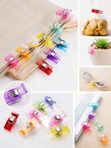 20/10/5pcs Mixed Color Plastic Clips, Multi-Purpose Clips For Fabric, Sewing, Quilting, Crafts, Food Bag Sealing And Daily Use - Multicolor - View 1