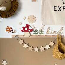 Nordic Style Wooden Star Garland Decoration, Suitable For Home Wall Or Birthday Party Decor. Made Of Solid Wood, Exquisite Pattern, Can Sway In The Wind When Hung, Creating A Dynamic And Beautiful Effect. - Star - View 6