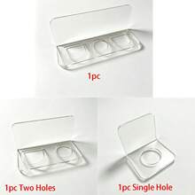 1 pieza Estante multifuncional para baño con soporte para peine, caja de almacenamiento montada en la pared sin necesidad de taladrar, para baño - transparente - Ver 3