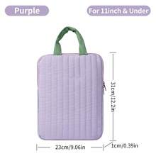 11-15.4 Inch Laptop Sleeve, Compatible With Air 13.3/Air15.3 10th Gen 11th Gen 10.9 7th Gen 8th Gen 9th Gen, Quilted Protective Case With Handle - View 12