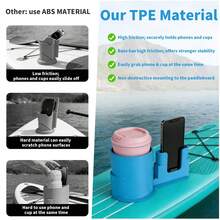 Surfboard Kayak Drink Cup Phone Holder With Strap To Secure Drink And Phone - Fixed Bracket - View 8