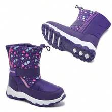 Girls' Winter Outdoor Warm Snow Boots - Purple - View 3
