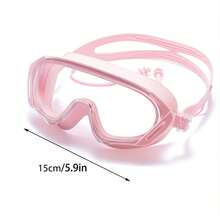 Gafas de natación de marco grande para adultos, gafas de natación unisex con amplio campo de visión, lentes claras de alta definición, correa doble ajustable con ajuste cómodo, equipo de natación para entrenamiento en piscina y fitness, incluye clip nasal y tapones para los oídos - Amarillo - Ver 7