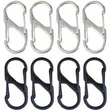 4/8Pcs Alloy Snap Lock Keychain, S-Shaped Alloy Carabiner, Suitable For Camping, Hiking And Other Activities - Multicolor - View 1