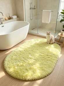1pc Yellow Silk Fur Decor Rug, Love & Healing Bedroom Decor, Small Rug, Carpet, Home Decor, Living Room Rug, Living Room Small Rug, Bedroom Rug, Living Room Home Decor, Outdoor Rug, Washable Rug - Multicolor 7 - View 1