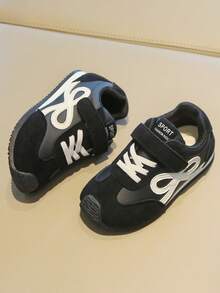 Kids' Bowknot Decor Hook & Loop Closed-Toe Anti-Kick Casual Sports Shoes For Boys And Girls - Black - View 4