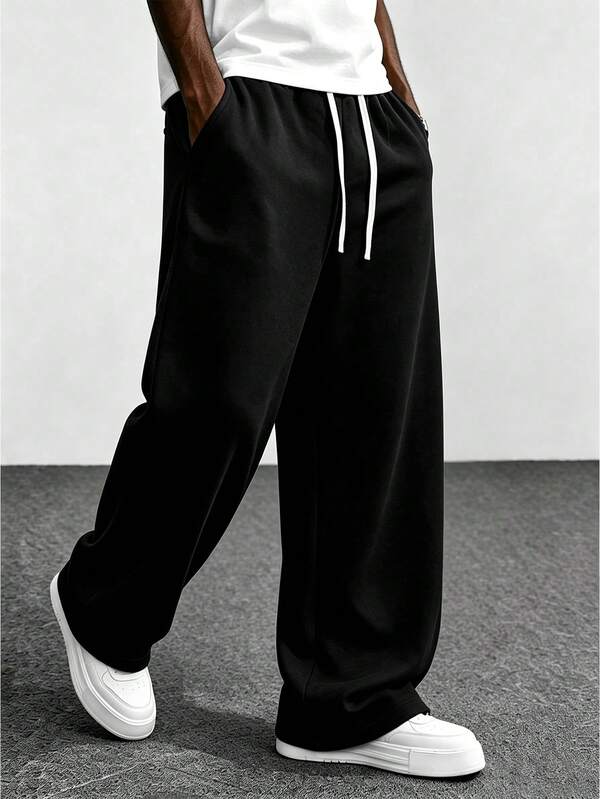 Men's Casual Sports Pants, New Straight Leg Drawstring Casual Pants, Suitable For All Seasons, Best Gift Choice For Husband/Boyfriend In Autumn/Winter