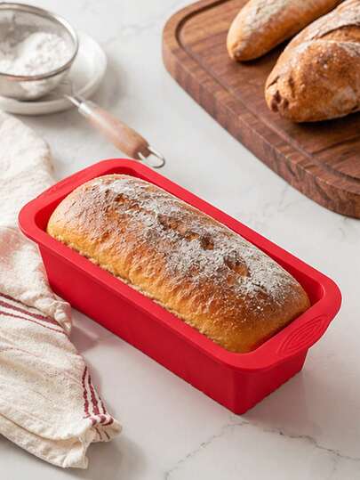 Thickened Rectangular Striped Silicone Toast Bread Mold, Red & Black Silicone Soft Non-Stick Easy Release Baking Mold And Easy To Clean, Suitable For Large Ice Cubes, Bread, Banana Bread, Pound Cake, Cake And Brownies