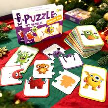 16 Pcs Monster Matching Puzzle For Toddlers, Double-Sided Cute Monster Matching Card Game, Early Educational Learning Toys,Travel Toy, Birthday Gift - Multicolor - View 4