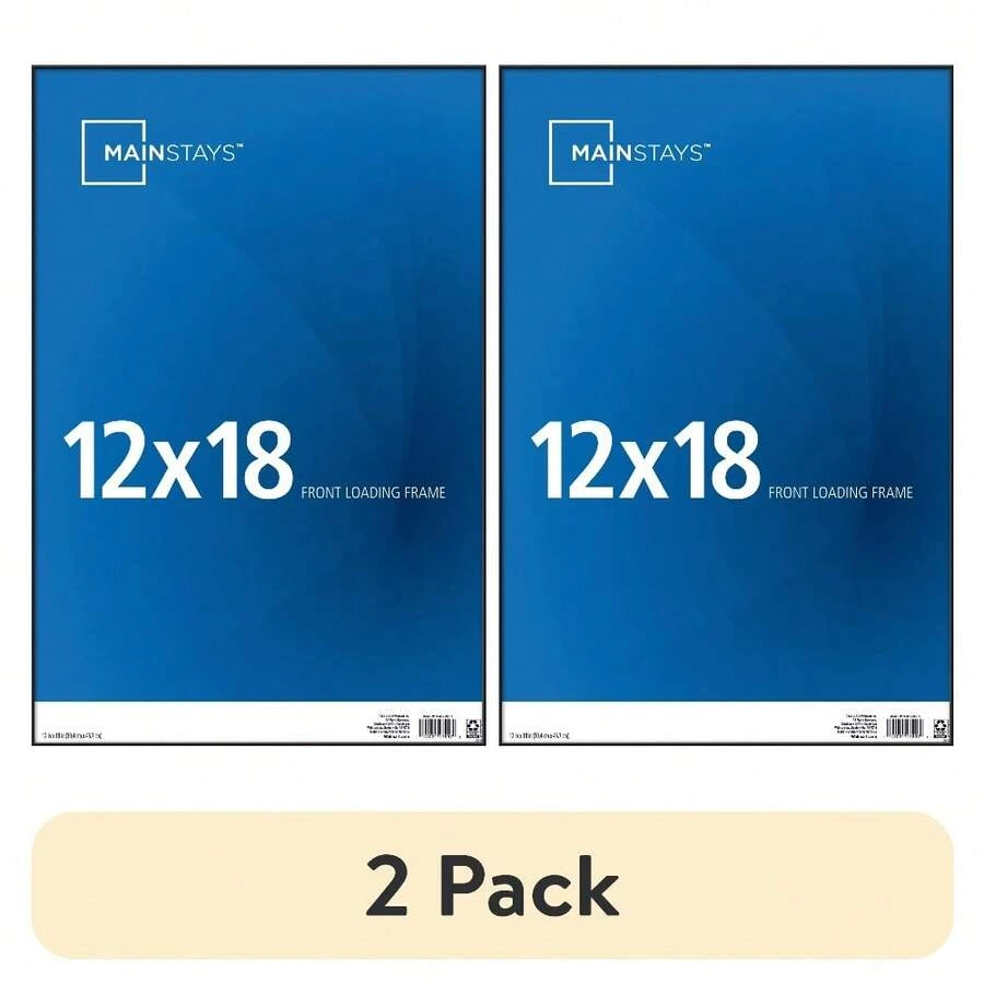 Stylish 12x18 Inch Black Front-Loading Picture Frame Set – 2-Pack For Easy Photo Display & Quick Updates - 2 - View 1