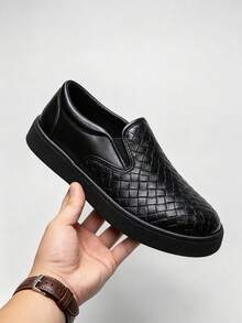 Men Leather Casual Shoes Breathable Loafers Men Sneakers New Male Comfortable Leather Flat Footwear Sneakers Men Shoes - Black - View 1