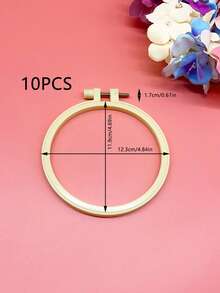 10pcs Natural Bamboo-Like Plastic Embroidery Hoops, 7.3-20.2cm Multiple Sizes Cross Stitch Hoop Set, Minimalist Portable DIY Craft Supplies, Classic Natural Style, Suitable For Embroidery, Cross Stitch, Quilting And Home Decor - Imitation Bamboo Embroidery Hoop - View 16