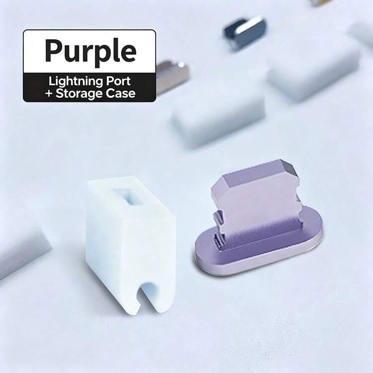高光金屬防塵塞，適用於 iPhone 13Pro/12 USB 充電孔，匹配收納設計，保護尾插免受灰塵與棉絮影響，減少接口磨損，輕巧便攜，不影響手機殼使用 - 彩色 - 查看 9