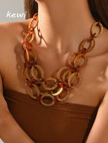 Kalung Rantai Berlapis Minimalis - MultiWarna - View 2