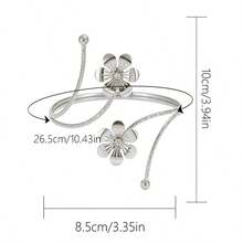 6pcs Hollow Metal Arm Cuffs, Adjustable Floral Butterfly Starfish Versatile Arm Bracelets, Stackable, Suitable For Party, Gift For Friends And Family, Daily Wear - 6-pack - View 10
