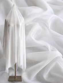 1pc White 4-Way Stretch Mesh Fabric, Soft Lightweight Breathable Semi-Sheer Mesh, 4-Way Elastic Smooth Drape Material, Suitable For Skirt Lining, Skirt Underside, Dance Costumes, Clothing Inner Layers And Sewing Craft Projects - Multicolor - View 9