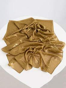 1pc Pearl Chiffon Leopard Print Scarf With Gold Foil, Large Shawl Headscarf - Multicolor - View 13