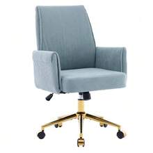 Height-Adjustable Office Swivel Chair With A Medium-High Backrest, Striped Upholstery, And Ergonomic Design – The Ideal Choice For Work, Study, Or Relaxation. The Medium Back Support Offers Excellent Support. - Dusty Blue - View 6