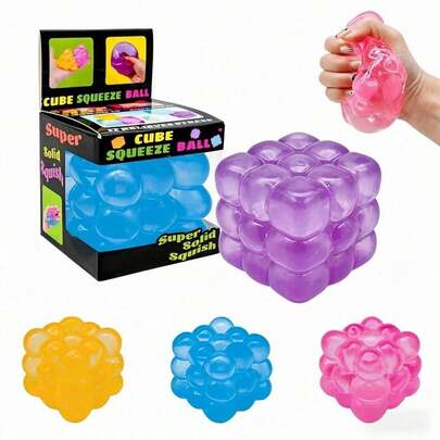 DOWMOO 1pc Soft Transparent Ice Cube Squishy, Stress Relief Cube Squishy, Jelly Texture Squishy, Rebound Venting Squishy, Fun Squeeze Squishy, Soft Rubber Stress Relief Squishy, High Attraction Decorative Squishy, Portable Stress Relief Squishy, Fun Kneading Toy, Healing Stress Relief Small Object, Desktop Decor Squishy, Soft Touch Squishy, Leisure Time Killing Squishy