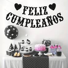 1 Piece, Black/Gold/Blue Spanish 'Happy Birthday' Banner, Mexican -Themed Birthday Party Decoration, Suitable As A Birthday Party Decoration Banner - Multicolor - View 12