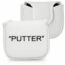 1PC Stylish Golf Mallet Putter Headcover With Exquisite "PUTTER" Letter Embroidery. Constructed From PU Material, It Shields The Putter Head From Scratches And Dust, A Practical Accessory For Daily Golf Use. - Multicolor - View 5