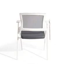 Folding Office Chair With Armrests, Mesh Conference Chair For Meeting Room - Dark Grey - With Tabletop - View 5