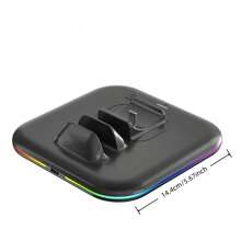 Multi-Function NS2Pro Controller Dual Charging Dock, USB Interface Connection, Dual Slot Synchronous Fast Charging, 9-Level Adjustable RGB Ambient Light, Red/Green Charging Indicator Light, Anti-Slip Desktop Storage Charging Stand - View 3