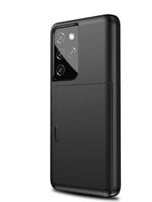 For Galaxy Case, Anti-Drop Two-In-One PC Card Case For Mobile Phone, Suitable Compatible With Apple 17 Promax 17 Pro 17e 16E 15 14 13 12 11 18 Models. 2-In-1 Shock-Proof Mobile Phone Protection Case, With Card Slot And Wallet-Style Design. - Black - View 82