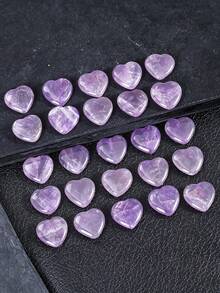 QYDCX Natural Amethyst Heart-Shaped Crystal Stone, Purple Pocket Palm Love Stone Large Capacity Set, Suitable For Reiki Balance Meditation, Valentine's Day Home Decor Gift - 20mm/0.8inch Love Heart Ornaments - View 5