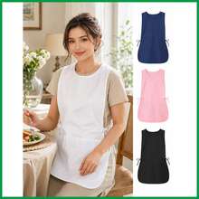 4pcs Blue Apron Vest, For Restaurant Staff Use, Vest Style Wear, Adjustable Rope Tie, Free Wear - Blue - View 1