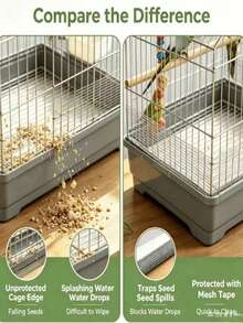 1 Roll Bird Cage Self-Adhesive Anti-Splatter Mesh Tape, Parrot Cage Feed-Proof Strip, Cage Edge Feed Guard Mesh, Customizable Cut, Chicken Wire Fence, Hardware Cloth Garden Plant Support, Welded Metal Chicken Wire Fence, Poultry Animal Cage Sieve Mesh, Garden Protection Mesh - Multicolor - View 6