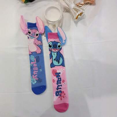 Panini Cute 3D Plush Long Ear Cartoon Puppy Over-The-Knee Socks, Colorful Printed High Tube Socks, Novelty Decorative Long Socks, Daily Wear Party Outfit Accessory - Suitable For Daily Wear, Theme Parties, Holiday Outfits, Also Can Be Used As Creative Small Gifts