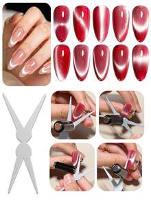 Magnetic Nail Art Tool Set: Rhinestone "Black Hole" Cat Eye Magnetic Ring, Quickly Create Strong Cat Eye Effect - Multicolor - View 5