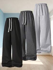 Men's Casual Sports Pants, New Straight Leg Drawstring Casual Pants, Suitable For All Seasons, Best Gift Choice For Husband/Boyfriend In Autumn And Winter - Black - View 11