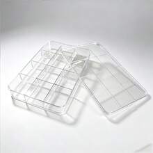 1pc Acrylic Transparent Divided Storage Box Desktop Organizer Box With Lid For Cosmetics Jewelry Storage - Multicolor - View 8