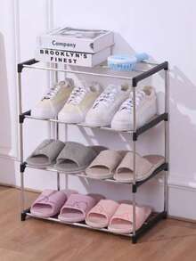 1pc Bedside Shoe Rack, Waterproof & Dustproof, Each Tier Holds 3 Pairs Of Shoes, Easy Installation, Suitable For Bedroom/Hallway/Dorm/Home, Christmas/Winter - White - View 13